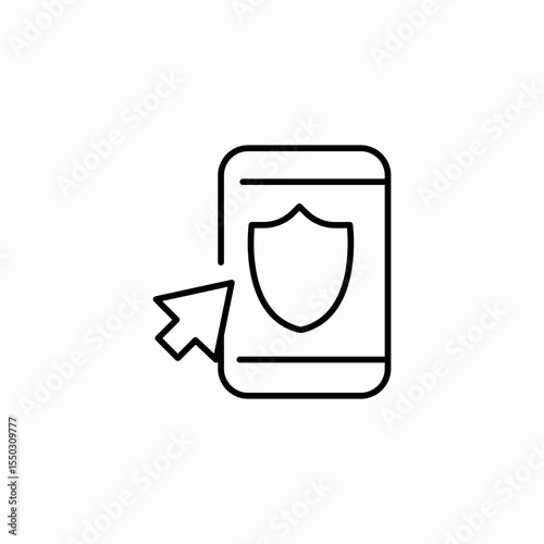 secure phone access icon sign vector
