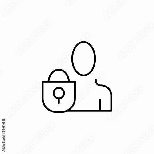 user profile locked icon sign vector