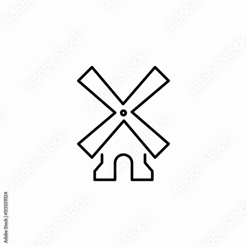 windmill farm structure icon sign vector