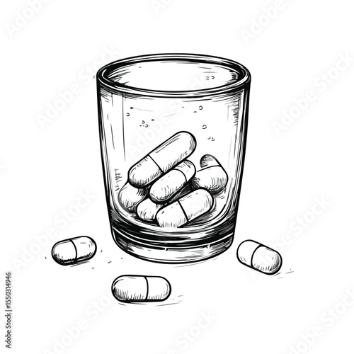 Effervescent Tablet Cartoon Vector and Illustration