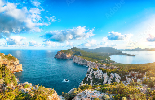Fototapeta Naklejka Na Ścianę i Meble -  Amazing  morning view on Cacccia cape.