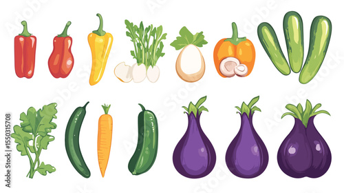 Fresh Vegetable Health Food White Icon