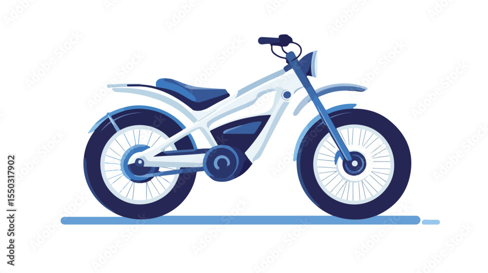Obraz premium Electric Bicycle Vehicle Flat Vector Illustration