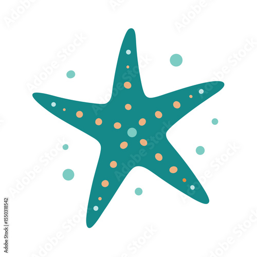 Starfish with detailed textured pattern Vector illustration