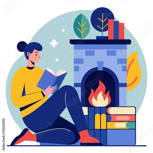 Fireplace Book Moment