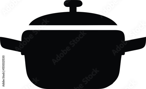 big cooking pan logo silhouette