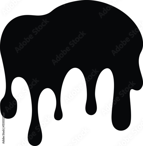 black dripping paint silhouette
