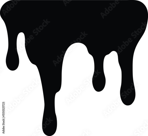 black dripping paint silhouette
