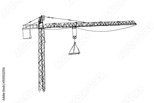 Building crane sketch