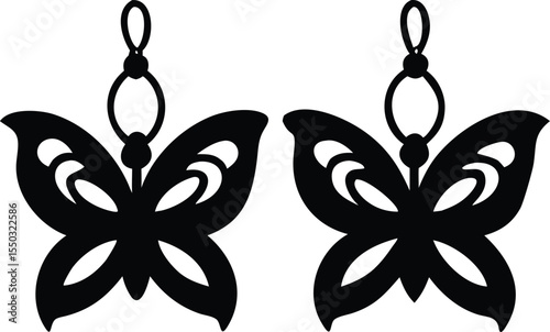 butterfly laser cut earrings template silhouette