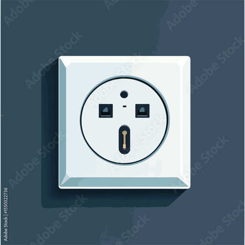 Modern Electronic Plug Socket Flat Vector Illustration