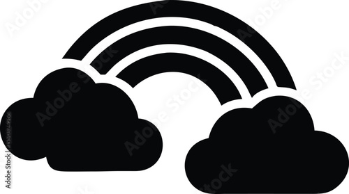 clouds rainbow silhouette