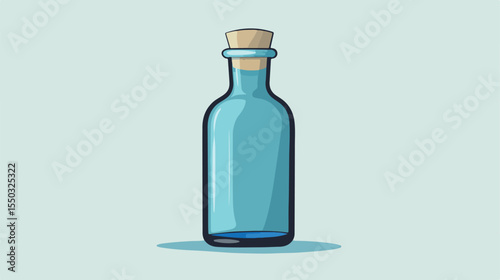 Elixir Bottle Silhouette Icon Flat Vector Illustration