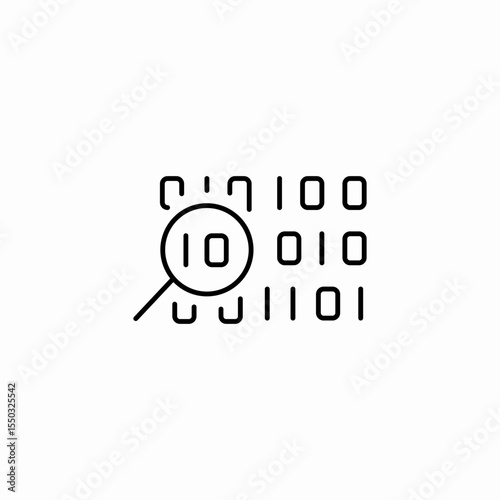 binary code search icon sign vector