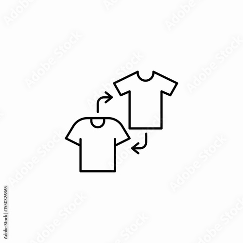 clothing exchange arrows icon sign vector