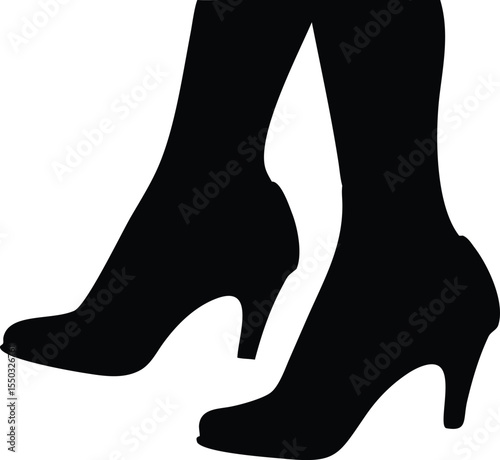female legs black shoes silhouette