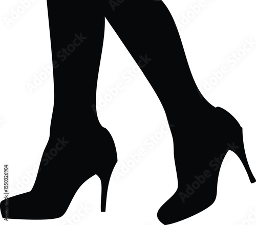 female legs black shoes silhouette