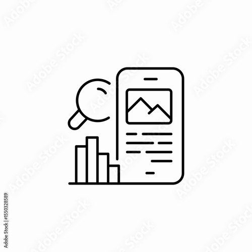 mobile analytics search icon sign vector