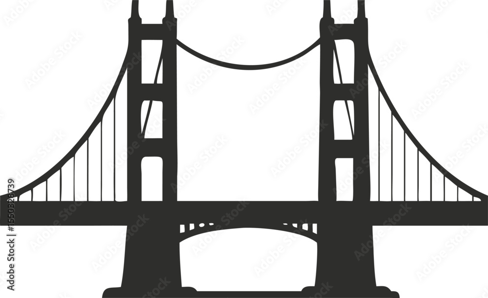 Fototapeta premium golden gate bridge black silhouette 