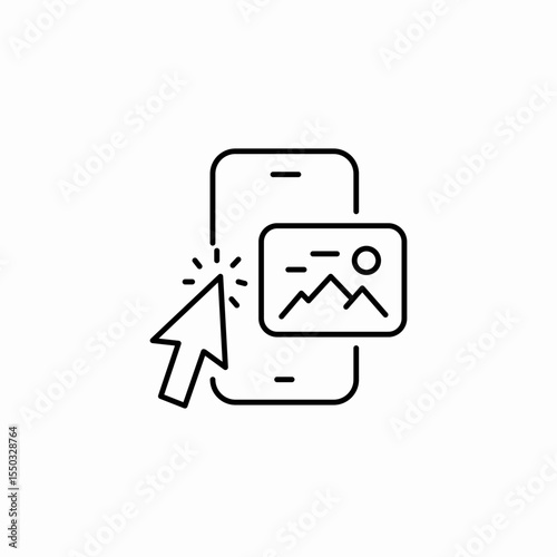mobile image selection icon sign vector