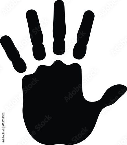 hand print icon silhouette