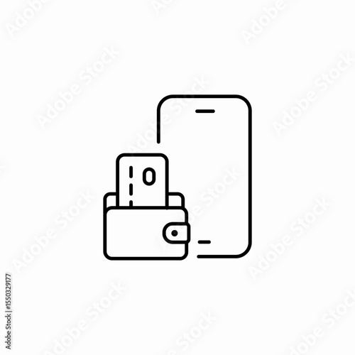 mobile payment wallet icon sign vector