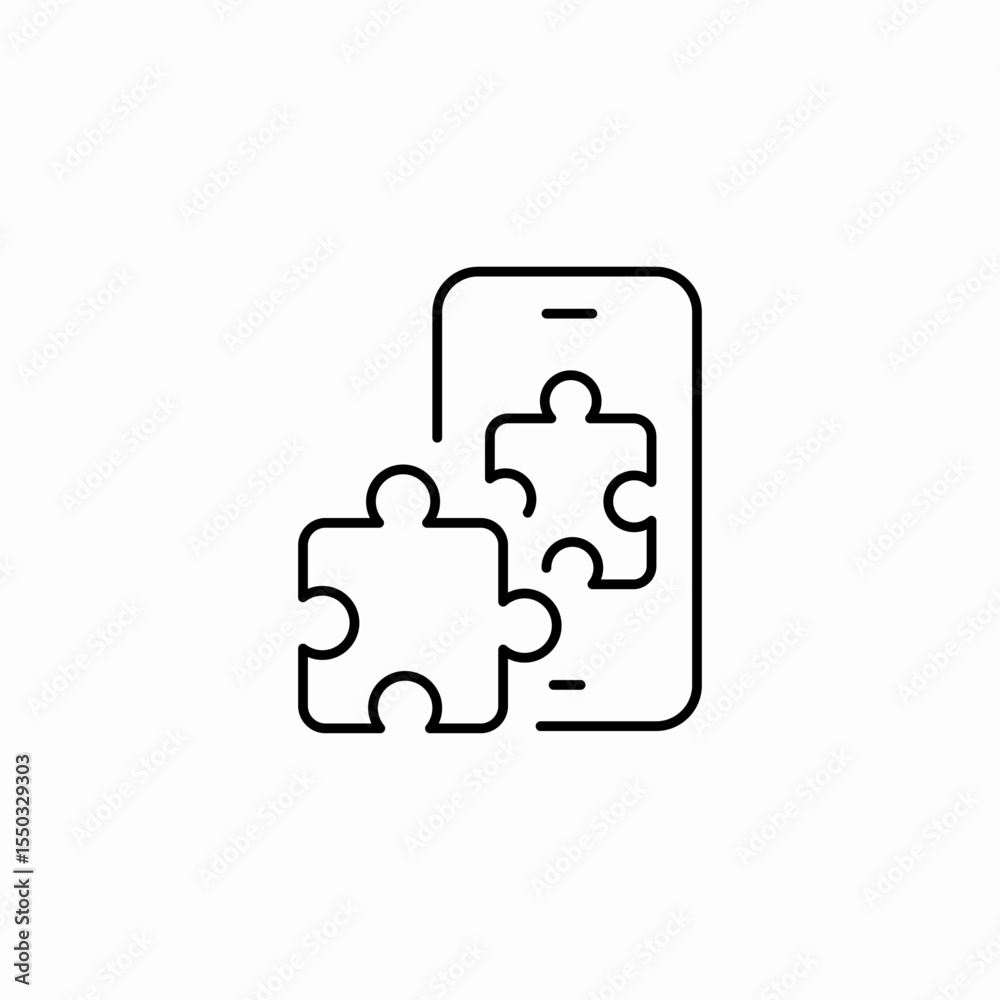 mobile puzzle pieces icon sign vector mobile puzzle pieces icon sign vector