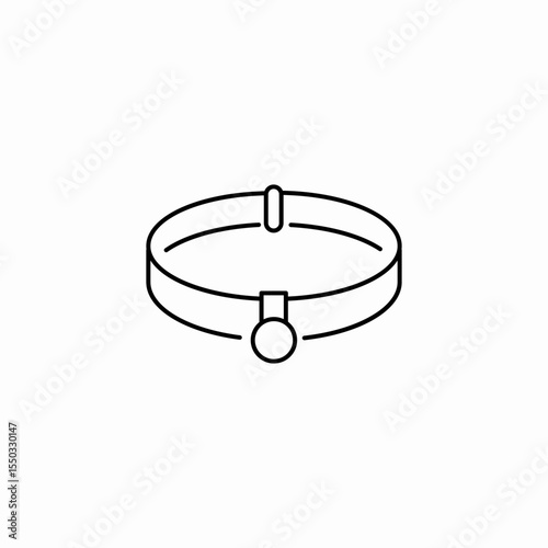 pet collar simple icon sign vector