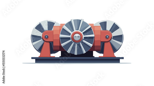 Wind Turbines Icon on White Background Vector