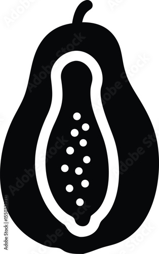 papaya fruit silhouette 