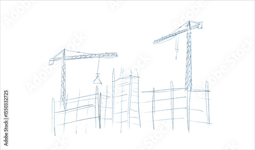 Building crane sketch