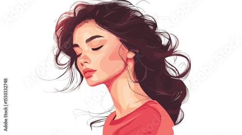 Flat Vector Illustration of a Woman with Epilepsy