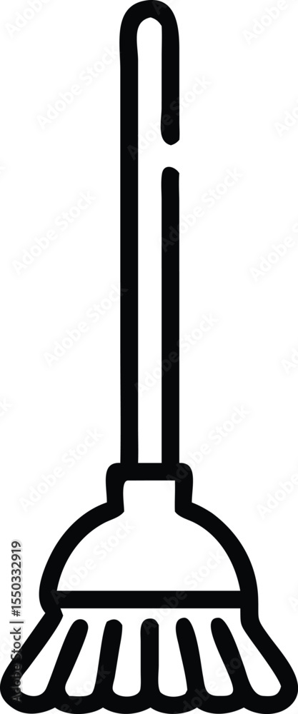 Naklejka premium plastic toilet brush line art silhouette