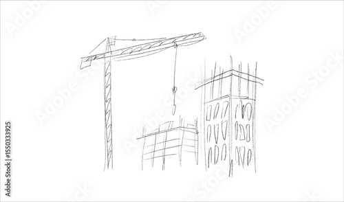 Building crane sketch