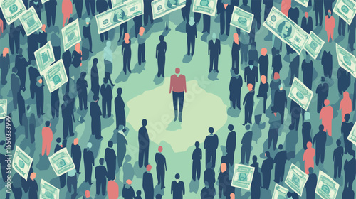 Equal Rights of Salary Flat Vector Illustration