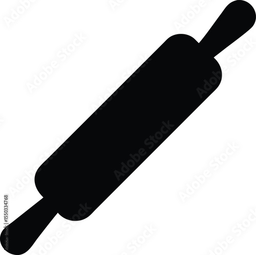 rolling pin with wooden handle silhouette