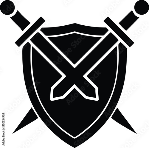 shield with swords silhouette