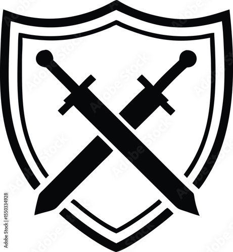 shield with swords silhouette
