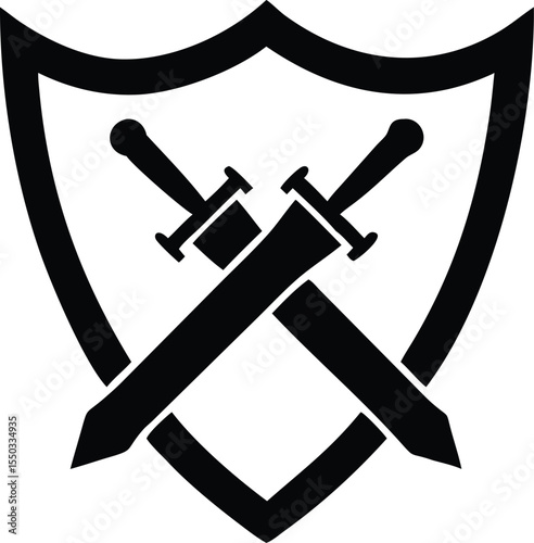 shield with swords silhouette