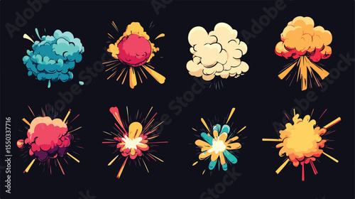 Explosion Bang Pop Art Style Icon Vector Illustration