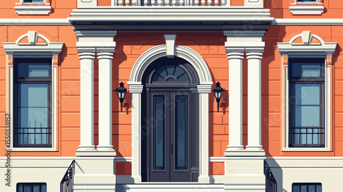 Modern House Facade Icon Vector Illustration