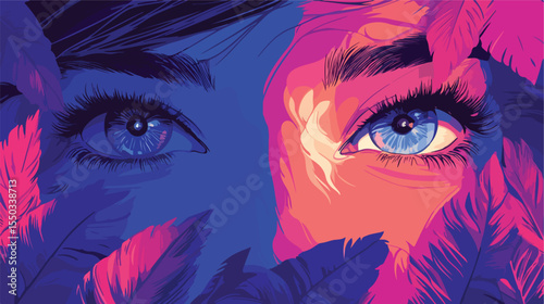 Professional Eye Vision of Girl with Optic Eyelashes