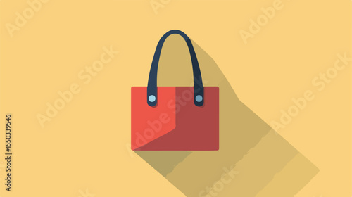 Flat Vector Illustration of Fabric Bag Icon
