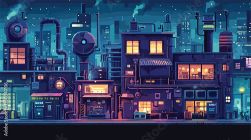 Urban Infrastructure Factory Vector Illustration