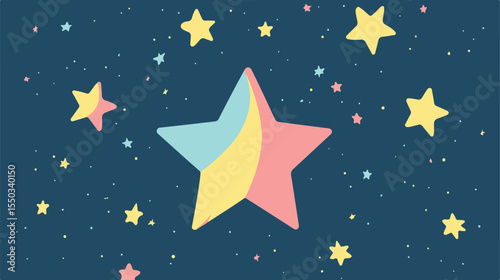 Whimsical Fairytale Star Decoration Flat Vector Illustration