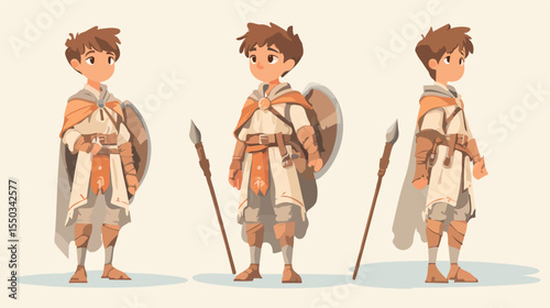 Enchanting Fantasy Boy Character Design Illustration in Flat Style