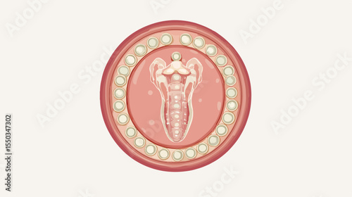 Effective Female Contraceptive Birth Control Patch Illustration