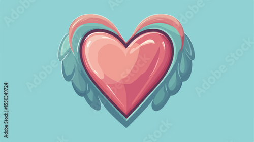 Feminine Heart Protector Flat Vector Illustration
