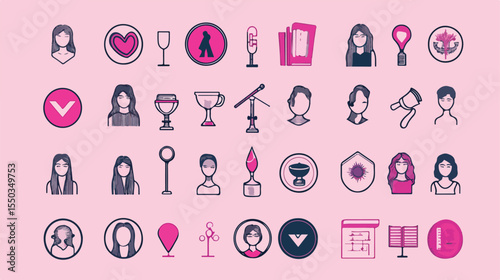 Empowering Feminism Movement Icon on Pink Background Featuring Female Symbol