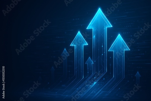Futuristic technology growth arrows illustration